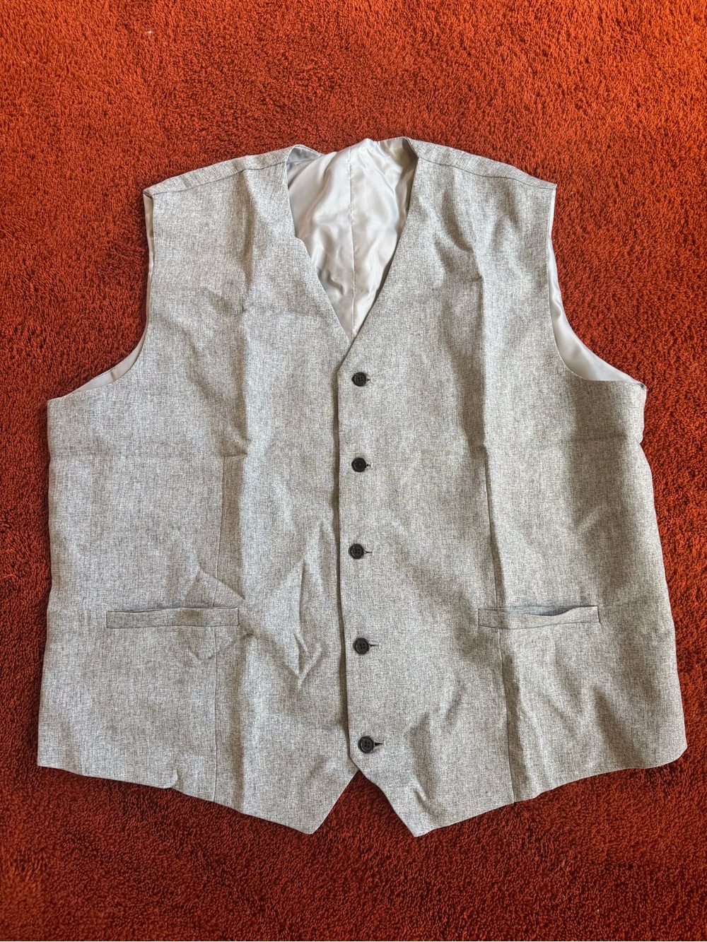 Classic Gray Button-Front Mens Vest